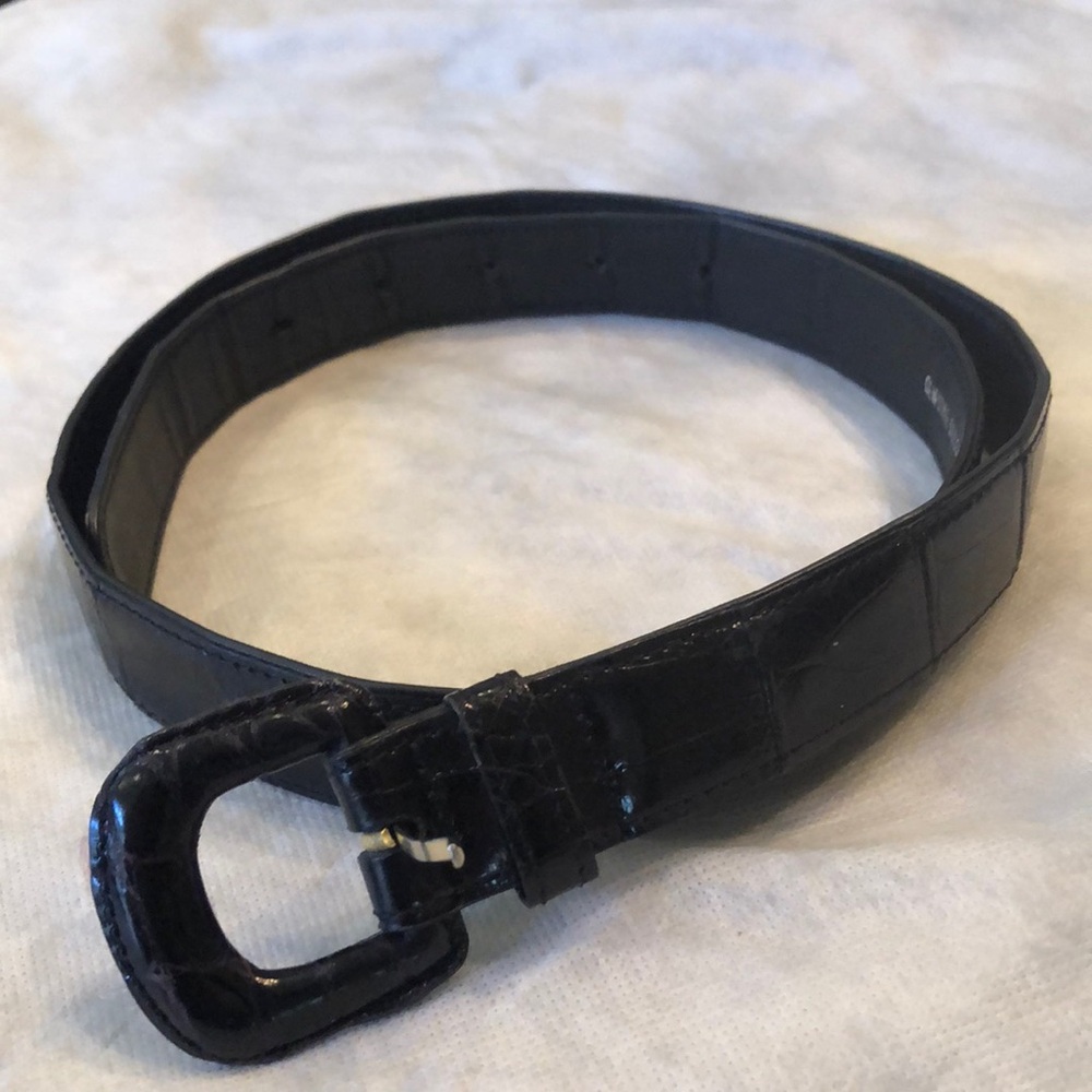 🐊Titti Dell’Acqua Genuine alligator leather belt wrapped buckle